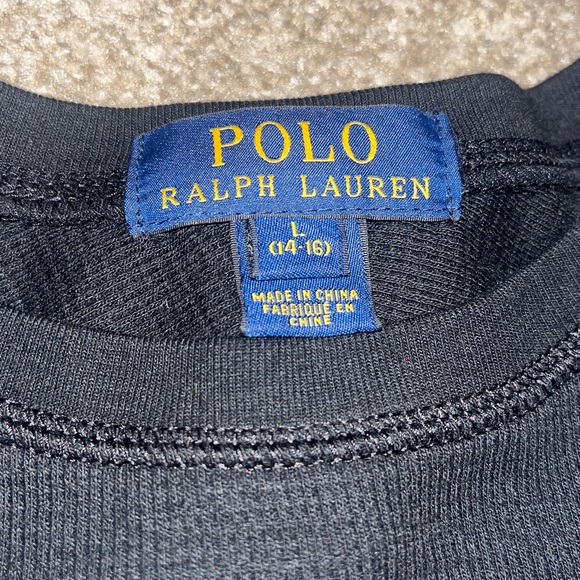 Polo Ralph Lauren Black Waffle Longsleeve Excellent Condition - Picture 2 of 4